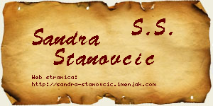 Sandra Stanovčić vizit kartica